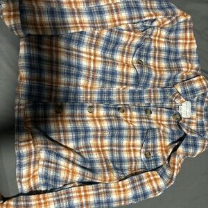 American Eagle Outfitters Blue and Orange Plaid Jacket